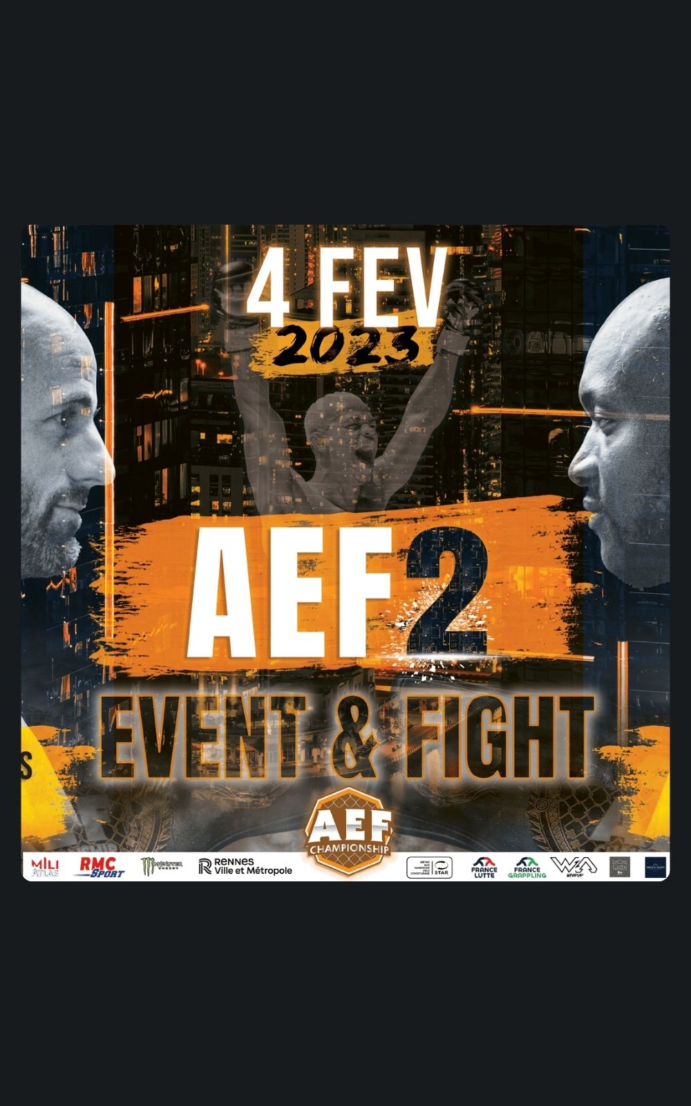 Page références - Affiche de l'évènement sportif d'AEF Championship à Rennes en 2023 où la société ACP Sécurité est intervenue.