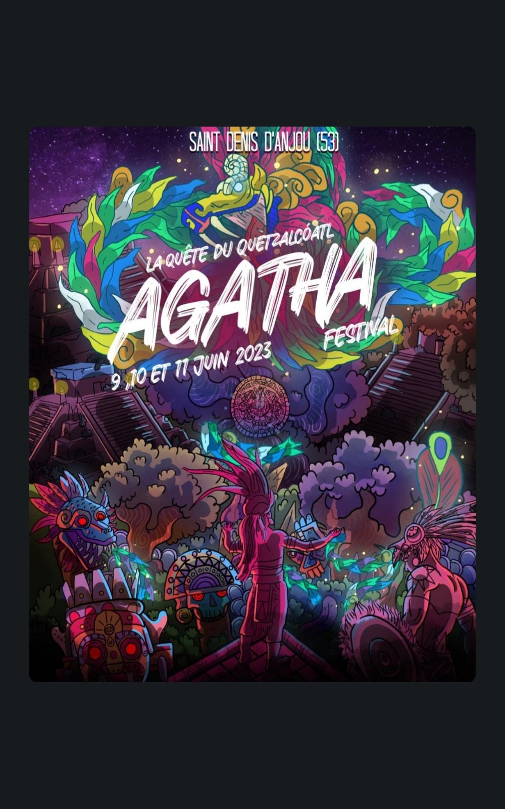 Page références - Affiche du festival Agatha à Saint-Denis-d’Anjou en 2023 où l'entreprise ACP Sécurité est intervenue.