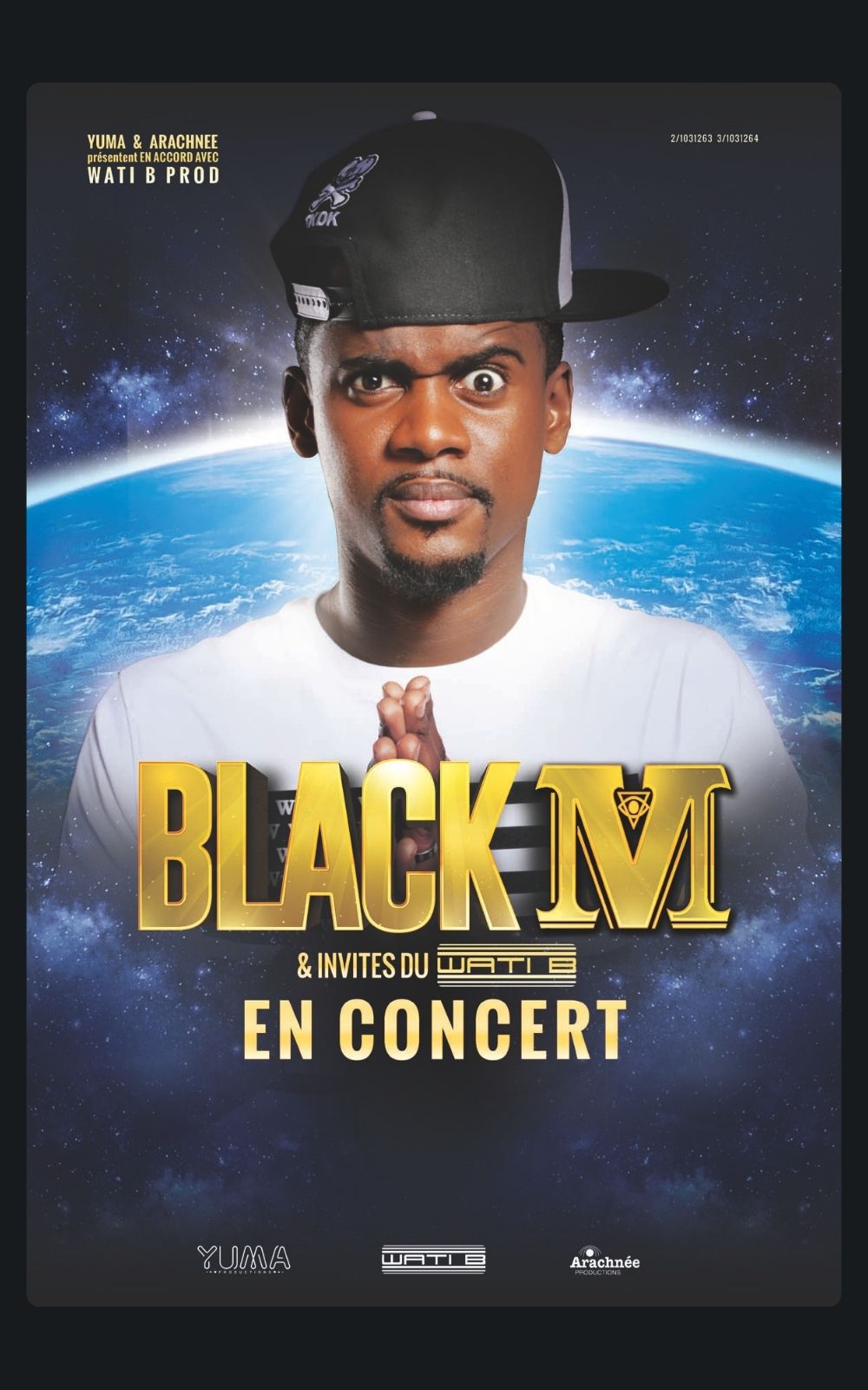Page références - Affiche du concert de Black M & Invités du WATI B en 2015 où l'entreprise de sécurité ACP Sécurité est intervenue.