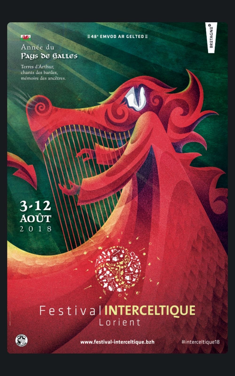 Page références - Affiche du festival Interceltique à Lorient en 2018 où la société ACP Sécurité est intervenue.