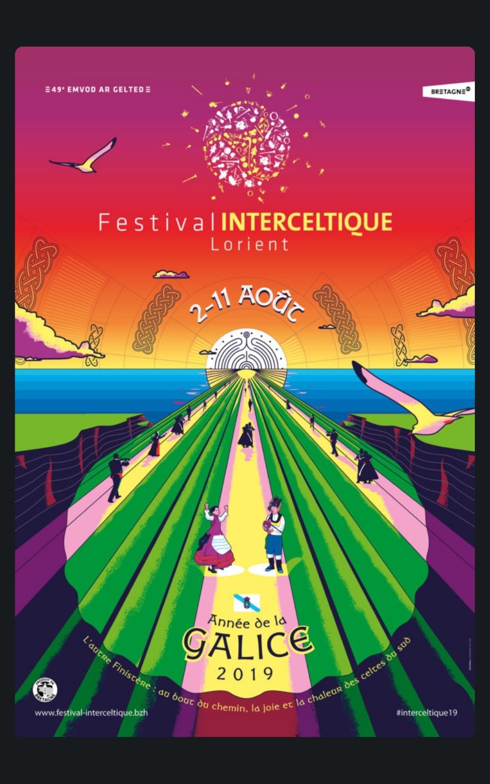 Page références - Affiche du festival Interceltique à Lorient en 2019 où l'entreprise de sécurité ACP Sécurité est intervenue.