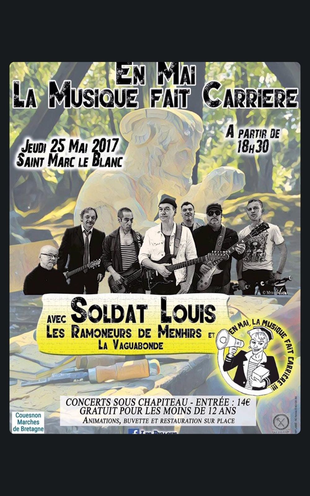 Page références - Affiche du festival La musique fait carrière à Saint-Marc-le-Blanc en 2017 où l'entreprise de sécurité ACP Sécurité est intervenue.