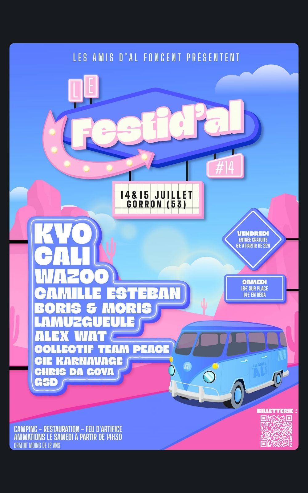Page références - Affiche du festival Festid'Al à Gorron en 2023 où la société de sécurité ACP Sécurité est intervenue.