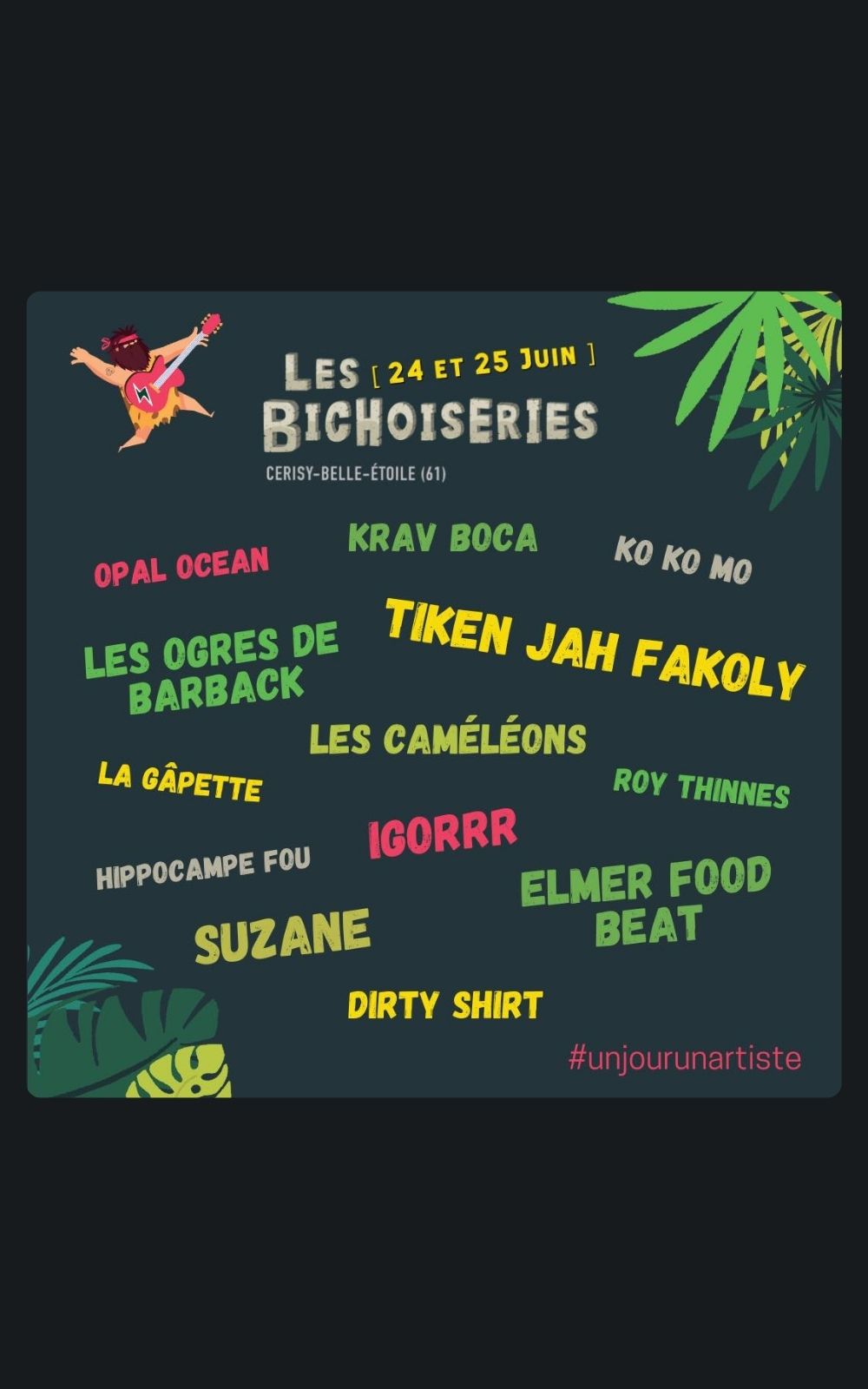 Page références - Affiche du festival Les Bichoiseries à Cerisy-Belle-Étoile en 2022 où l'entreprise de sécurité privée ACP Sécurité est intervenue.