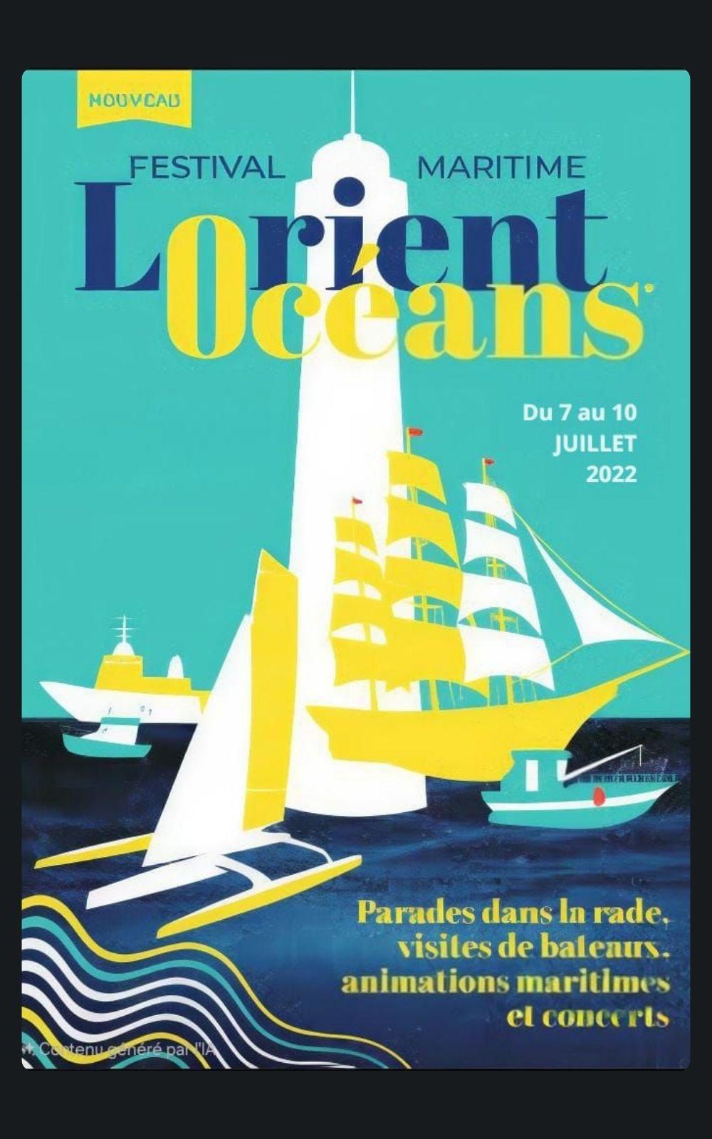 Page références - Affiche du festival maritime Lorient Océan à Lorient en 2022 où l'entreprise de sécurité privée ACP Sécurité est intervenue.