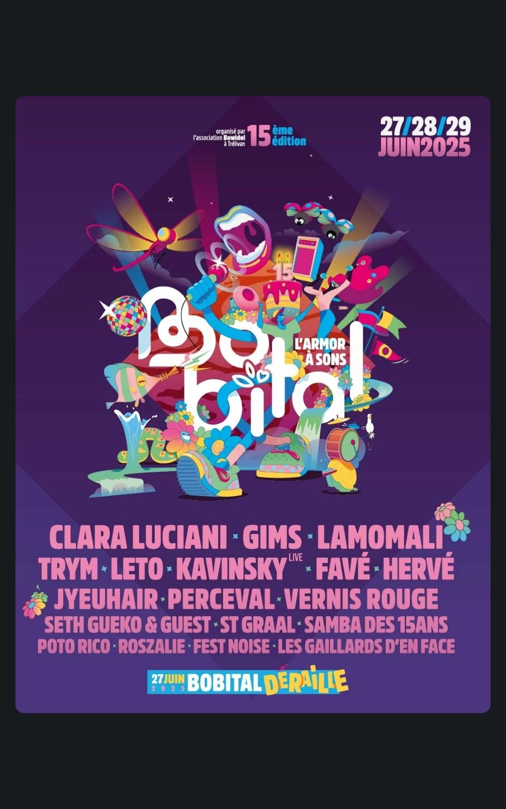 Page références - Affiche du festival Bobital à Trélivan en 2025 où l'entreprise de sécurité ACP Sécurité est intervenue.