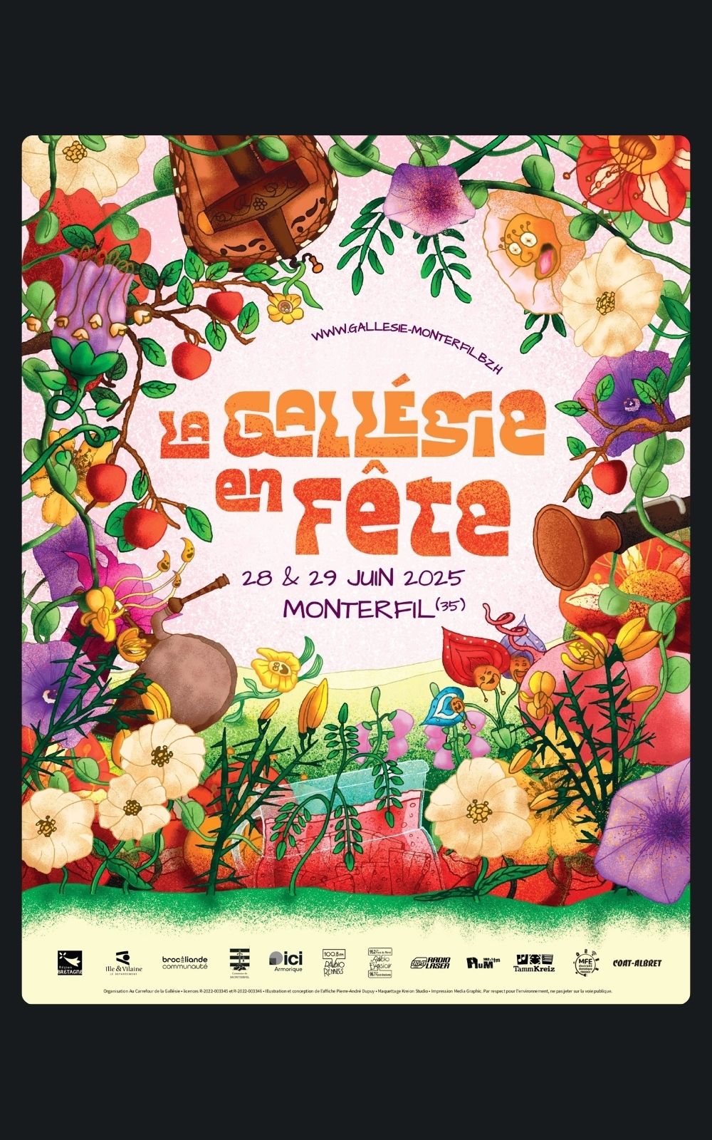 Page références - Affiche de la fête La Gallésie en Fête à Monterfil en 2025 où la société de sécurité ACP Sécurité est intervenue.