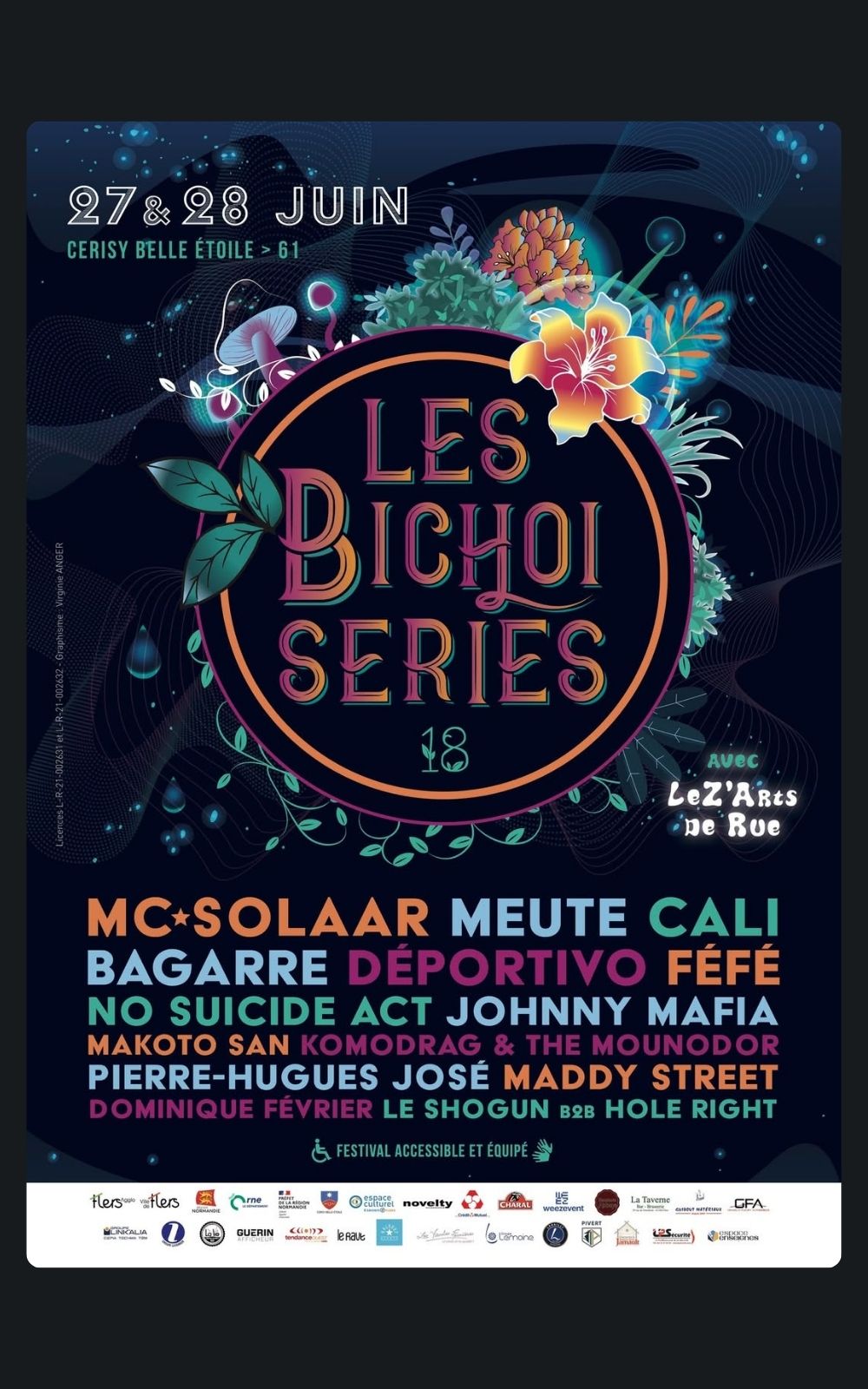 Page références - Affiche du festival Les Bichoiseries à Cerisy-Belle-Étoile en 2025 où la société ACP Sécurité est intervenue.