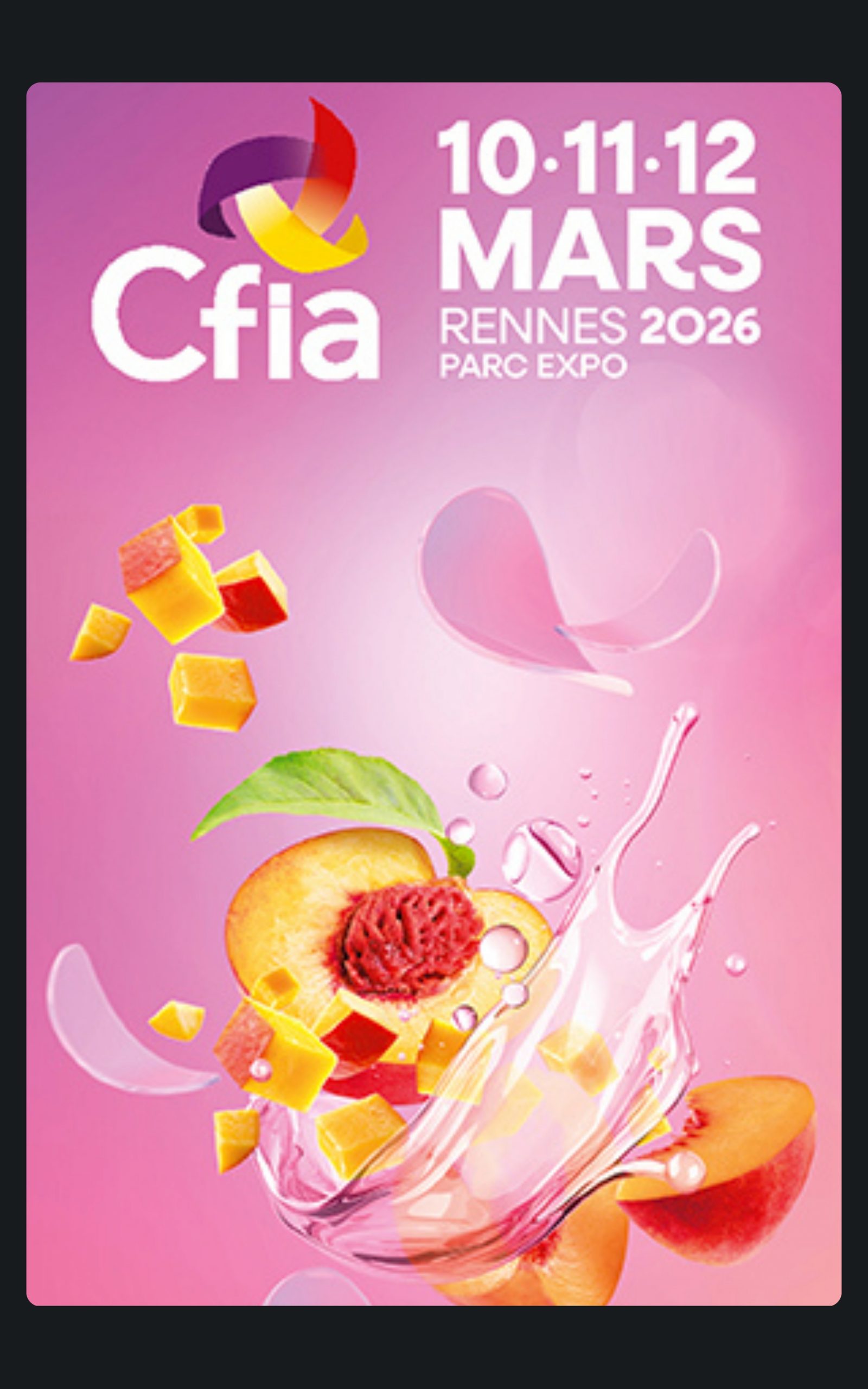 Page références - Affiche du salon Cfia à Rennes en 2026 où la société de sécurité privée ACP Sécurité est intervenue.